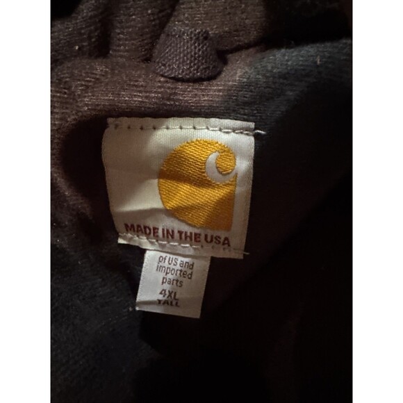 Carhartt J140 Dark Blue Jacket Mens Sz 4XLT Workwear Quilt Lined USA Hooded - Picture 2 of 9